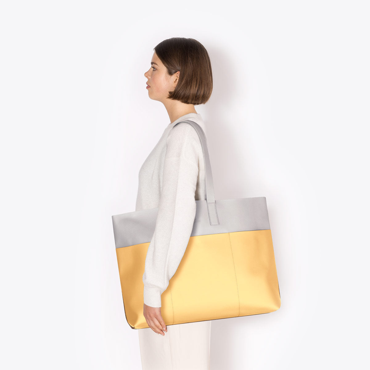 Emilia Tote Bag - Glacier Grey - Lemon