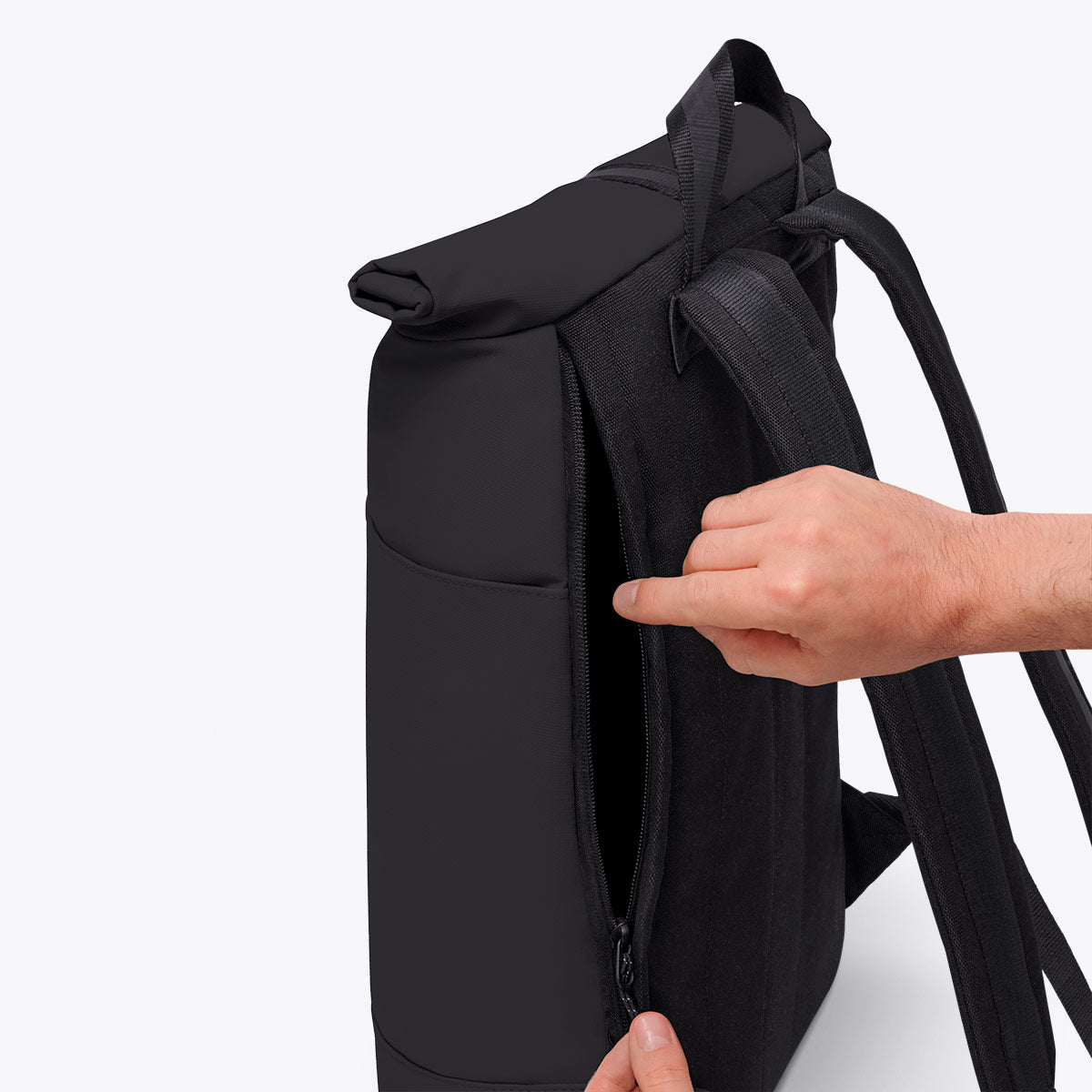 Hajo Roll-Top Backpack - Black - Black / Medium