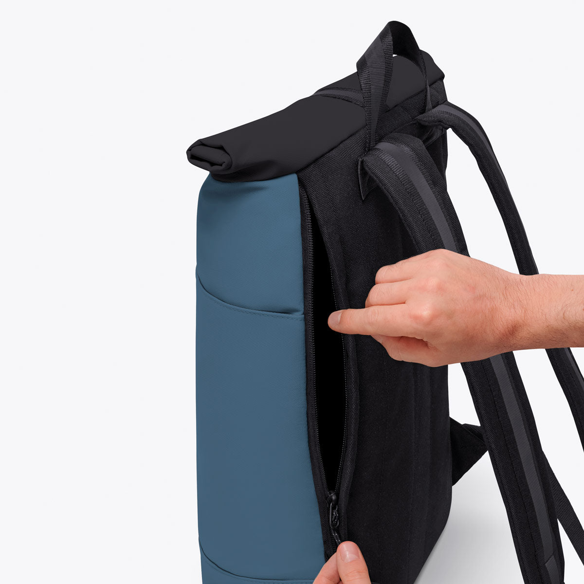 Hajo Roll-Top Backpack - Petrol - Black / Medium