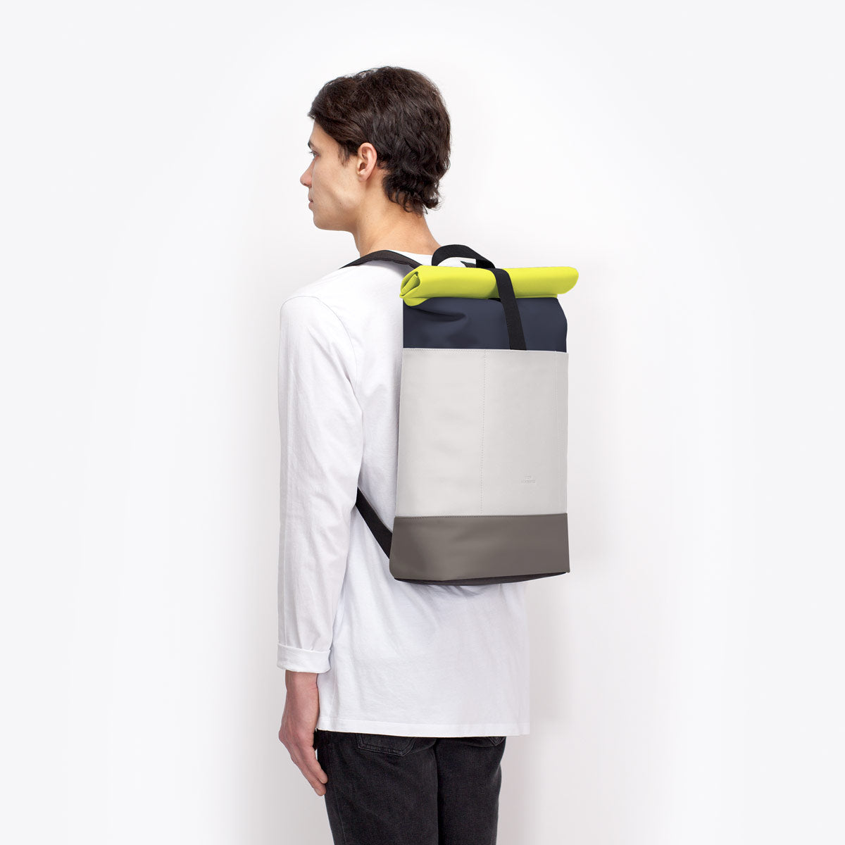 Hajo Roll-Top Backpack - Dark Navy - Light Grey / Medium