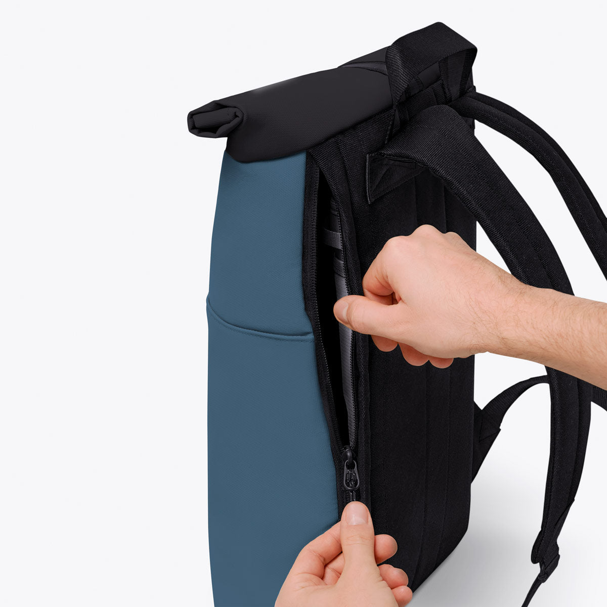 Hajo Roll-Top Backpack - Petrol - Black / Mini