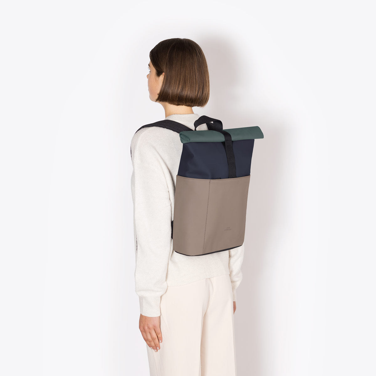 Hajo Roll-Top Backpack - Dark Navy - Dark Sand / Mini