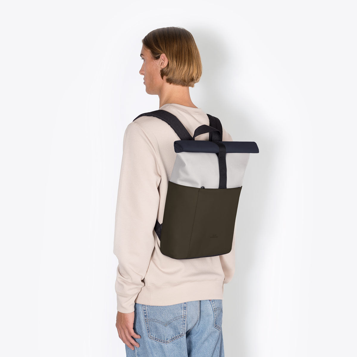 Hajo Roll-Top Backpack - Glacier Grey - Olive / Mini