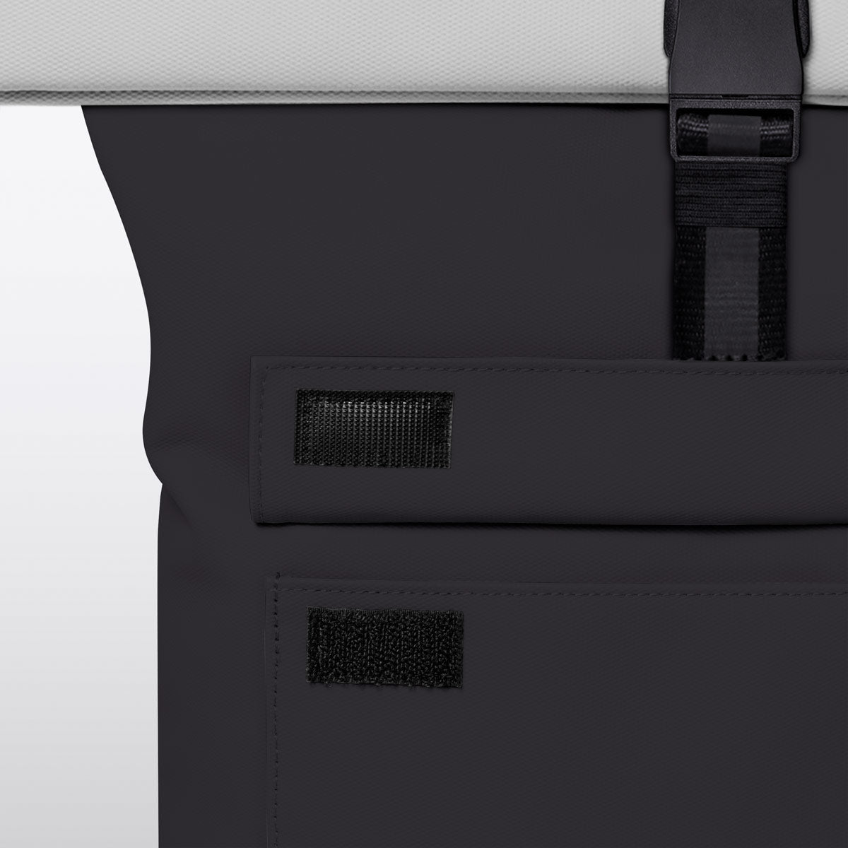 Jannik Roll-Top Backpack - Black - Light Grey / Medium