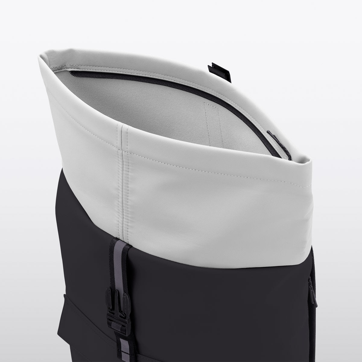 Jannik Roll-Top Backpack - Black - Light Grey / Medium