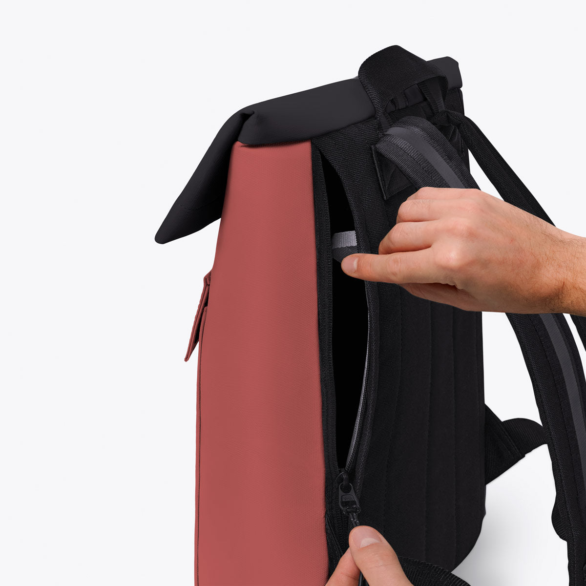 Jannik Roll-Top Backpack - Hibiscus - Black / Mini