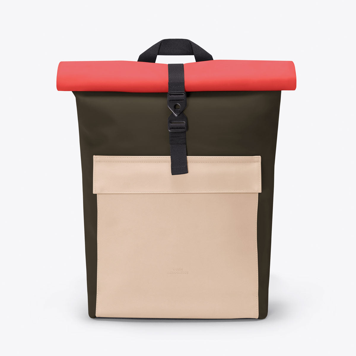 Jasper Roll-Top Backpack - Olive - Light Almond / Medium