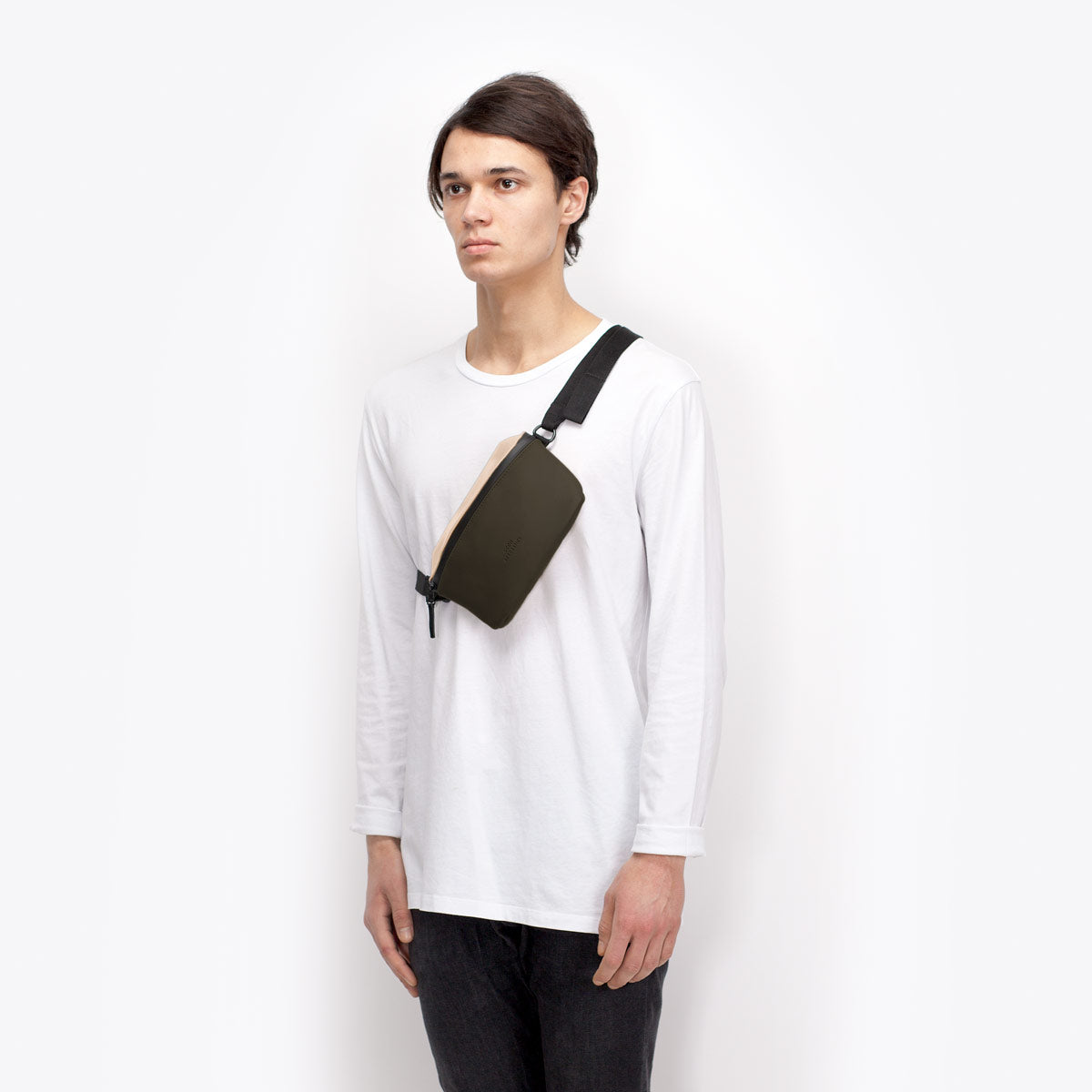 Jona Crossbody Bag - Light Almond - Olive/ Medium