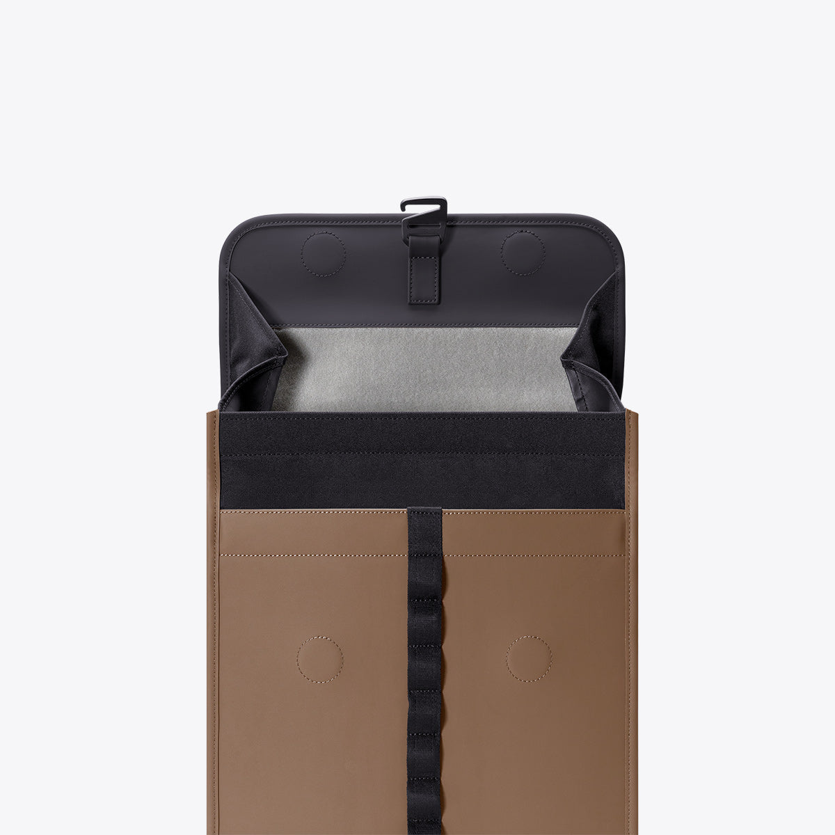 Kumo Flap-Top Backpack - Black - Chestnut