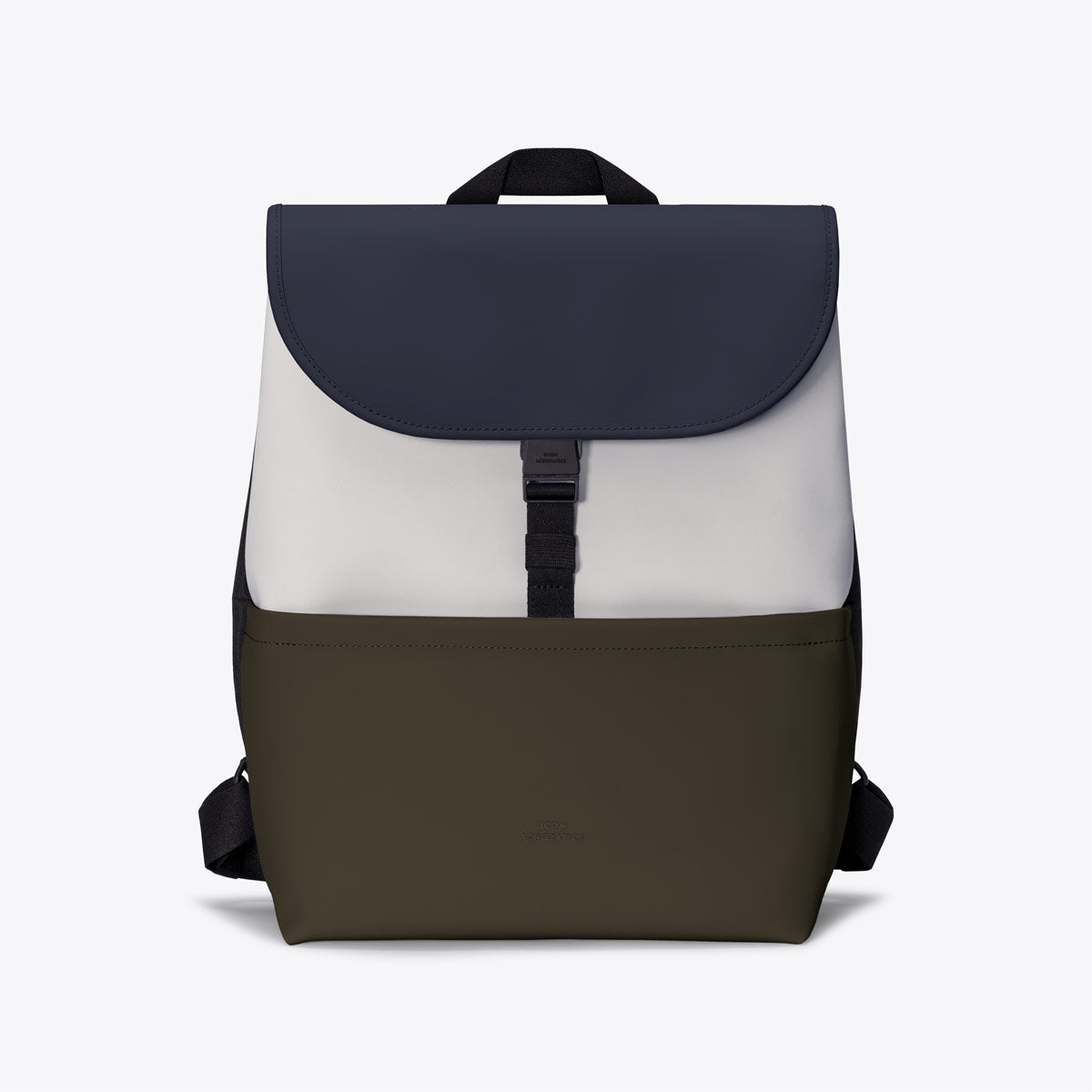 flap top mini backpack Single top handle Dual adjustable shoulder straps Foldover flap with magnetic and drawstring closures Exterior features 1 slip pocket Interior features 1 zip pocket Mion Flap-Top Backpack - Glacier