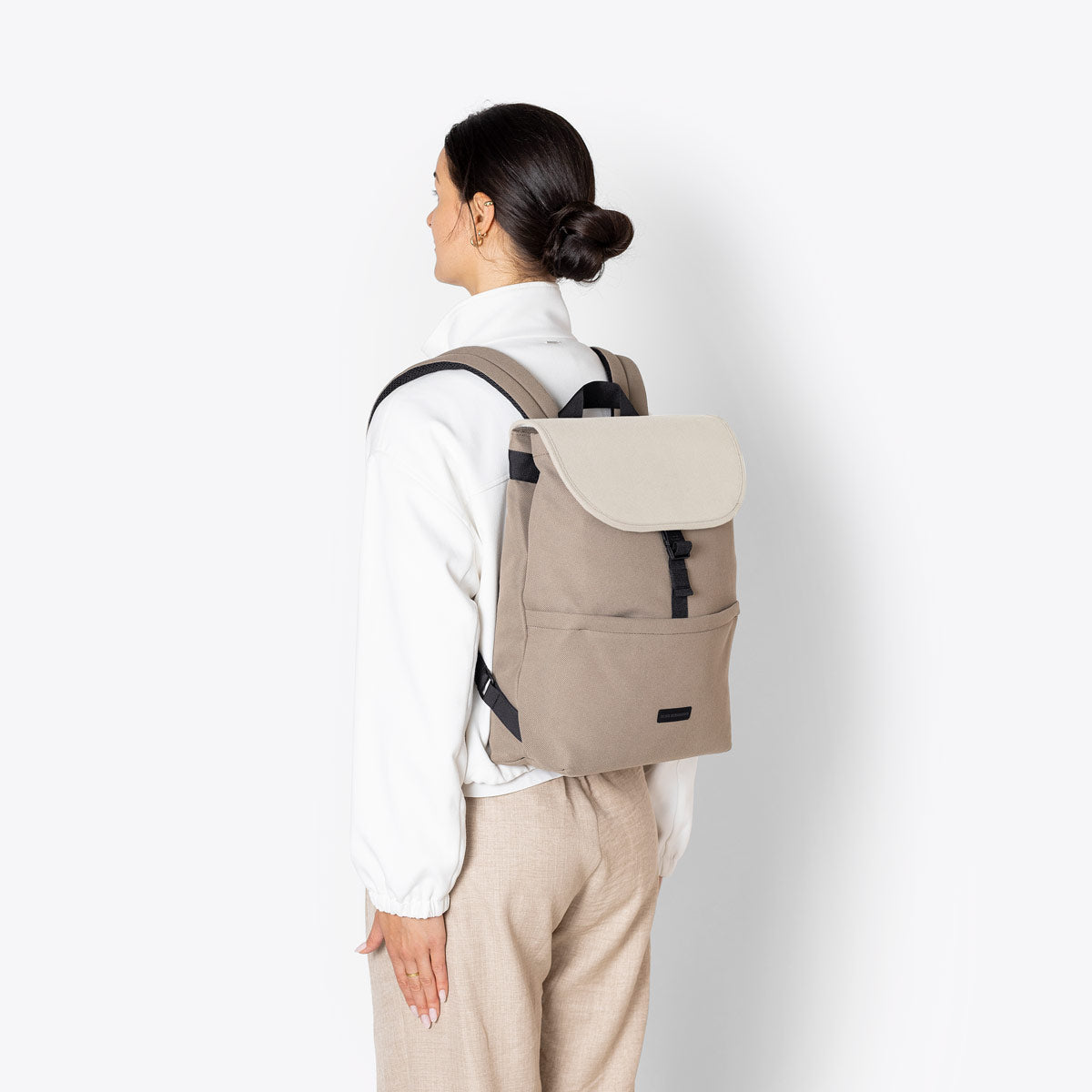 Mion Flat Top Backpack - Dark Sand - Light Sand