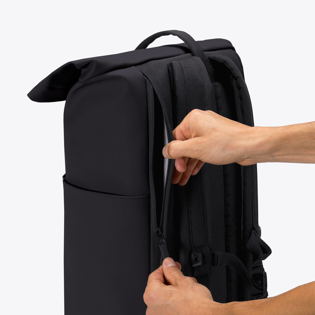 Yuto Roll-Top Backpack - Black