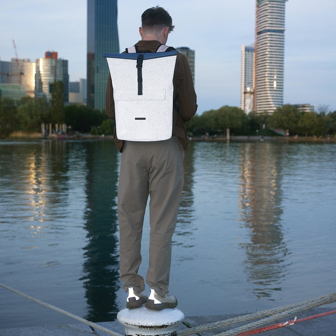 Jannik Roll-Top Backpack - Ocean Blue Reflective / Medium