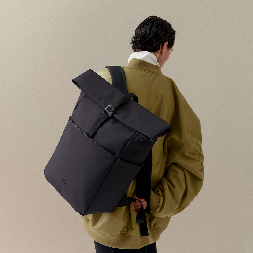 Yuto Roll-Top Backpack - Black