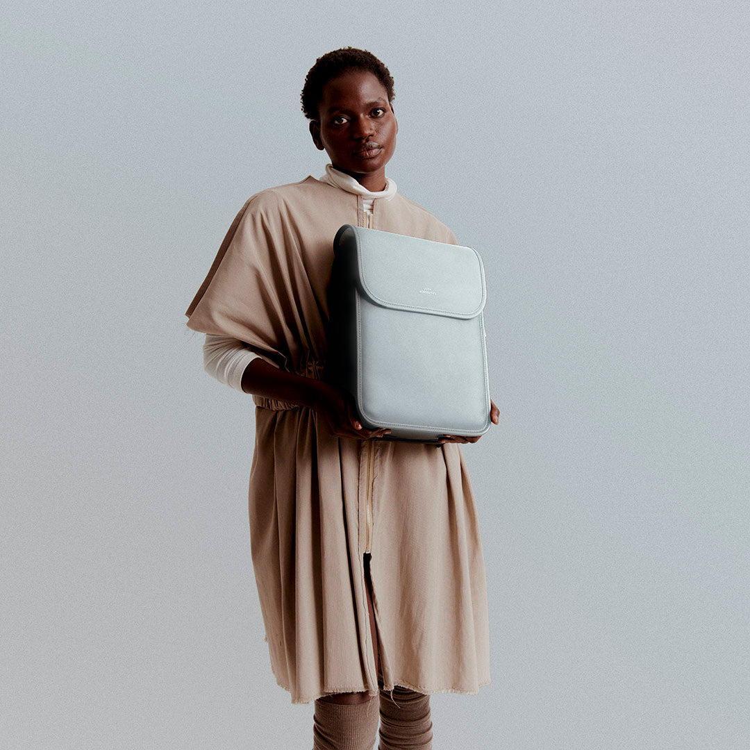 Adina Flap-Top Backpack - Dusty Blue