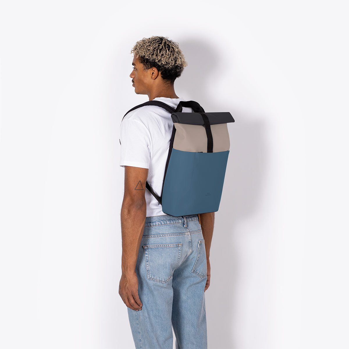 Hajo Roll-Top Backpack - Nude - Petrol / Mini