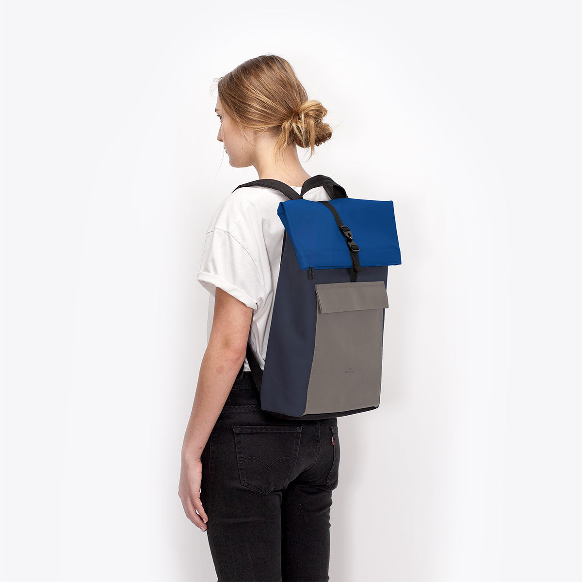 Jasper Roll-Top Backpack - Dark Navy - Dark Grey / Medium