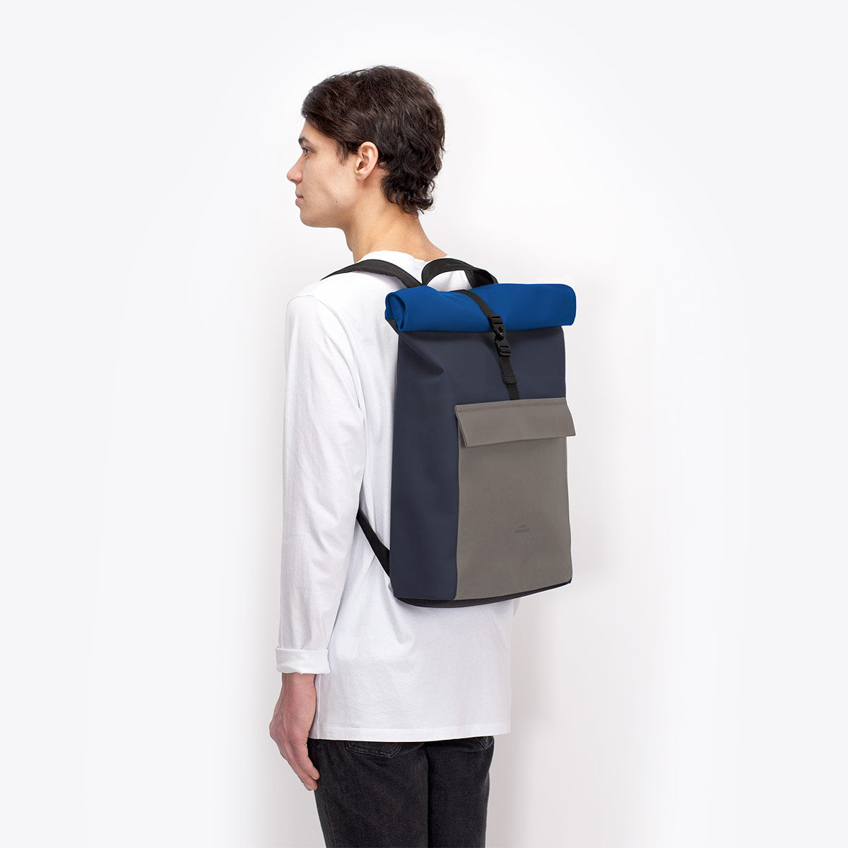Jasper Roll-Top Backpack - Dark Navy - Dark Grey / Medium